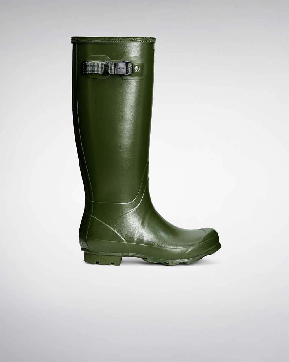 Womens Hunter Norris Field Rain Boots Green | URYQFZ-801